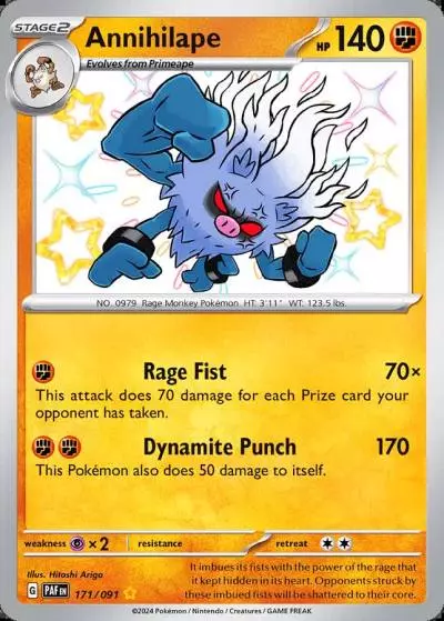 Annihilape 171/91 Paldean Fates Pokemon card