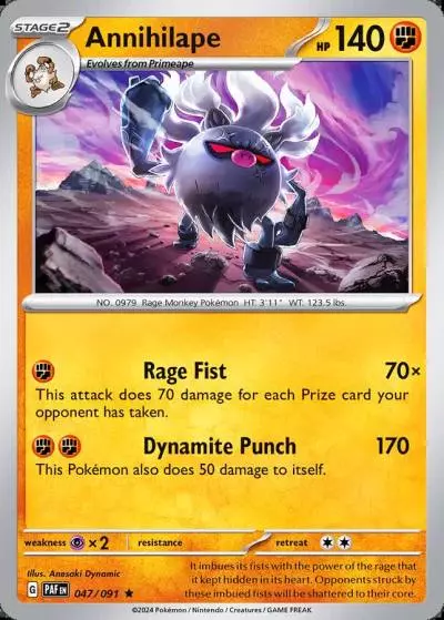 Annihilape 47/91 Paldean Fates Pokemon card