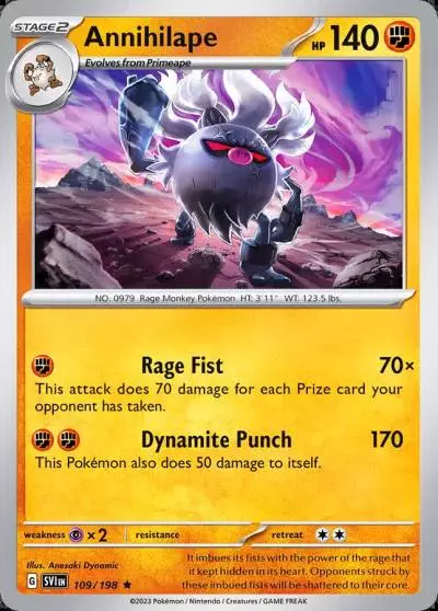 Annihilape 109/198 Scarlet & Violet Pokemon card