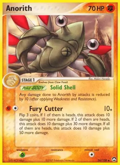 Anorith 26/108 Power Keepers Pokemon card