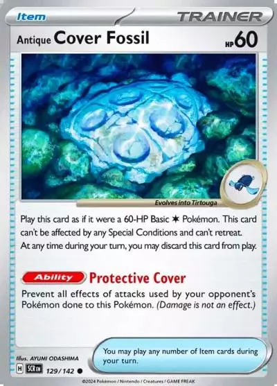 Antique Cover Fossil 129/142 Stellar Crown Pokemon card