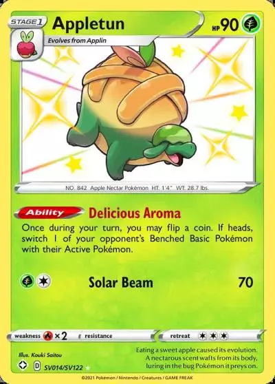 Appletun SV014/122 Shining Fates Shiny Vault Pokemon card