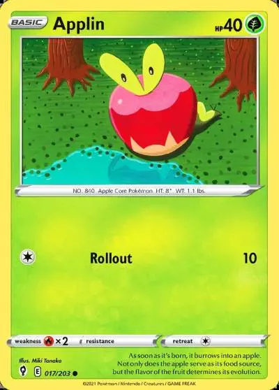 Applin 17/203 Evolving Skies Pokemon card