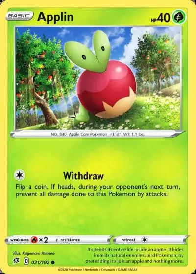 Applin 21/192 Rebel Clash Pokemon card