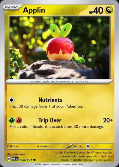 Applin 138/191 Surging Sparks Pokemon card