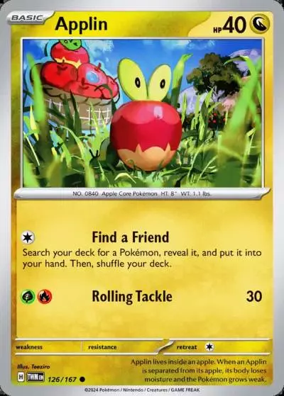 Applin 126/167 Twilight Masquerade Pokemon card
