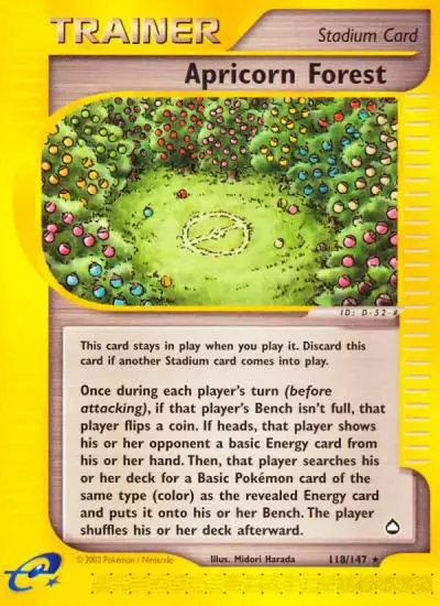 Apricorn Forest 118/147 Aquapolis Pokemon card