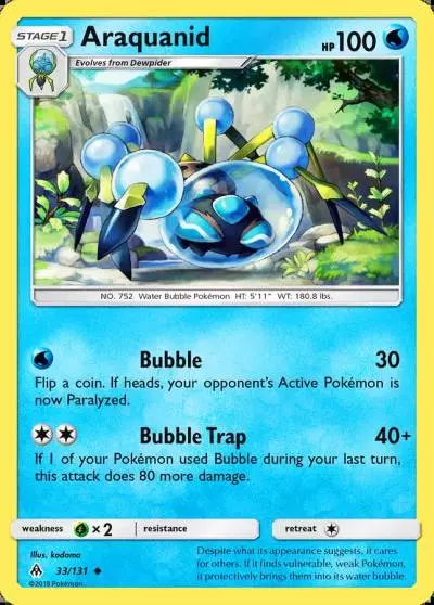 Araquanid 33/131 Forbidden Light Pokemon card