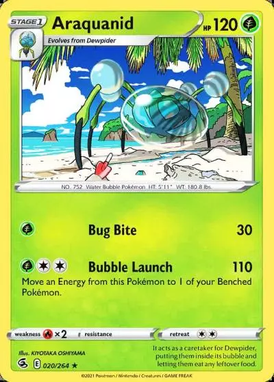 Araquanid 20/264 Fusion Strike Pokemon card