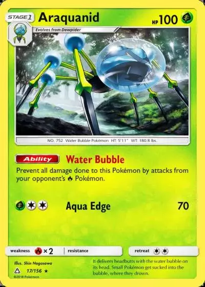 Araquanid 17/156 Ultra Prism Pokemon card