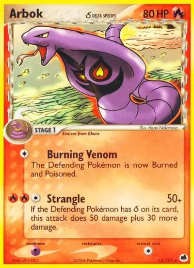 Arbok δ 13/101 Dragon Frontiers Pokemon card