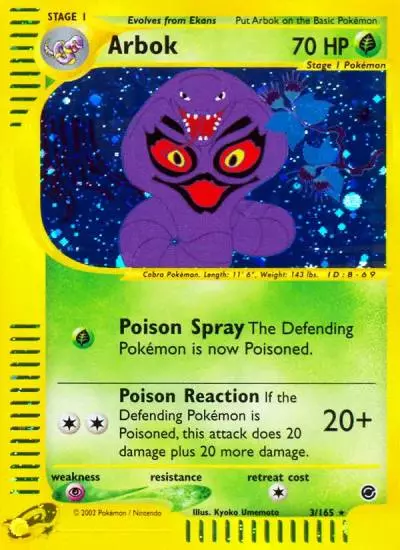 Arbok 3/165 Expedition Base Set Pokemon card