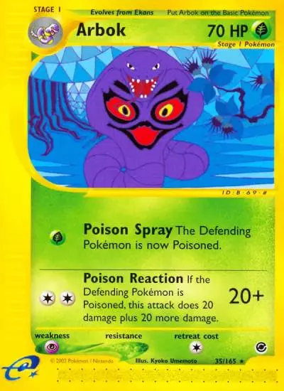 Arbok 35/165 Expedition Base Set Pokemon card