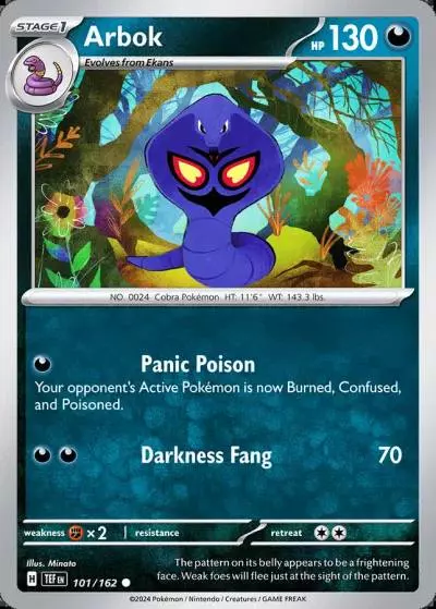 Arbok 101/162 Temporal Forces Pokemon card