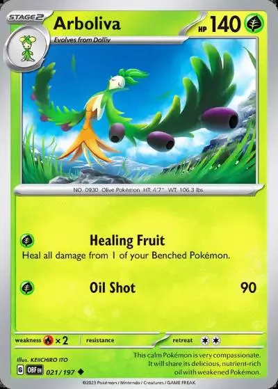 Arboliva 21/197 Obsidian Flames Pokemon card