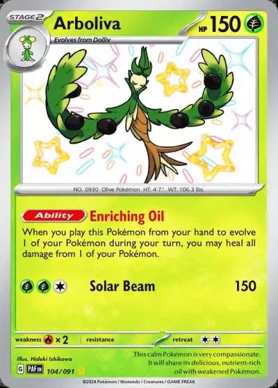 Arboliva 104/91 Paldean Fates Pokemon card