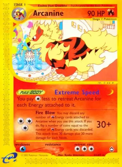 Arcanine 2/147 Aquapolis Pokemon card
