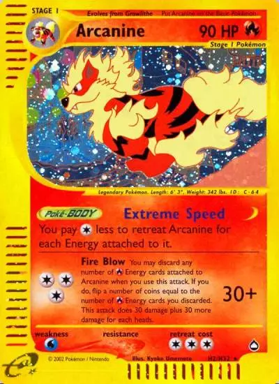 Arcanine H2/147 Aquapolis Pokemon card