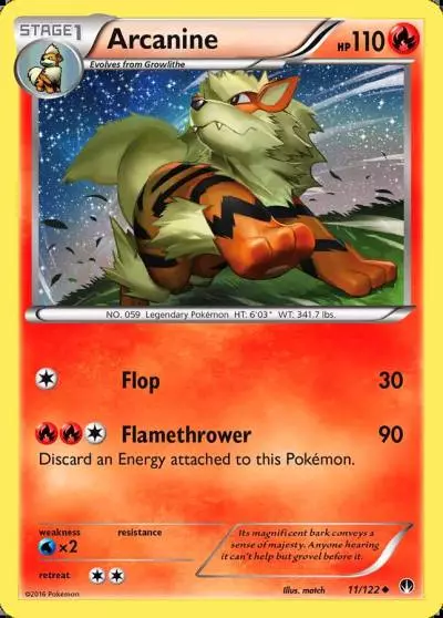 Arcanine 11/122 BREAKpoint Pokemon card