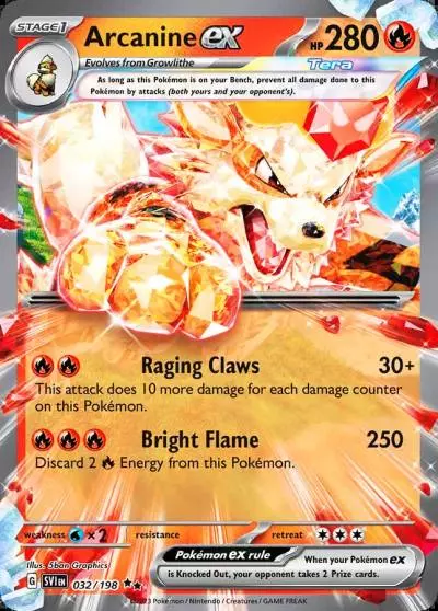 Arcanine ex 32/198 Scarlet & Violet Pokemon card
