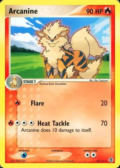 Arcanine 18/112 FireRed & LeafGreen Pokemon card
