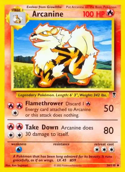 Arcanine 36/110 Legendary Collection Pokemon card