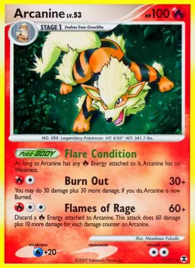 Arcanine 1/111 Rising Rivals Pokemon card