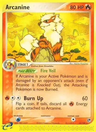 Arcanine 15/100 Sandstorm Pokemon card