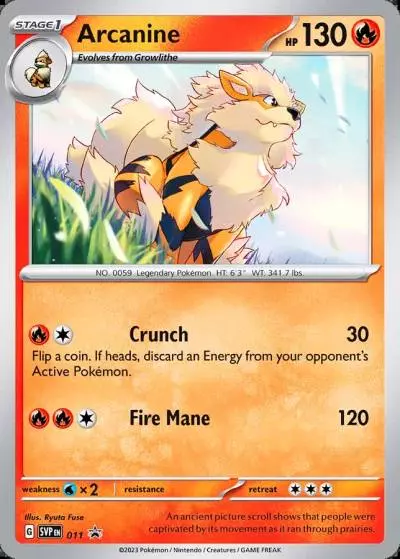 Arcanine 11/165 Scarlet & Violet Black Star Promos Pokemon card