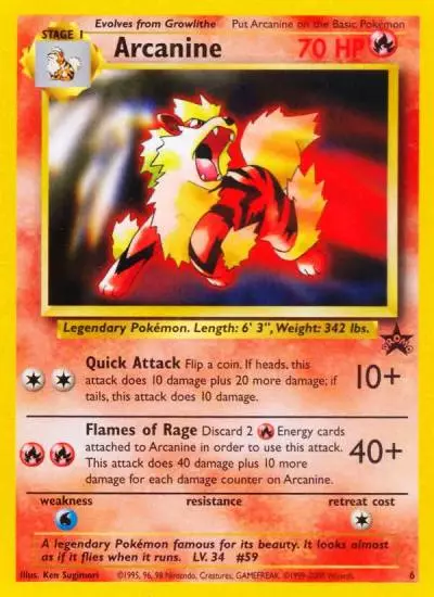 Arcanine 6/53 Wizards Black Star Promos Pokemon card