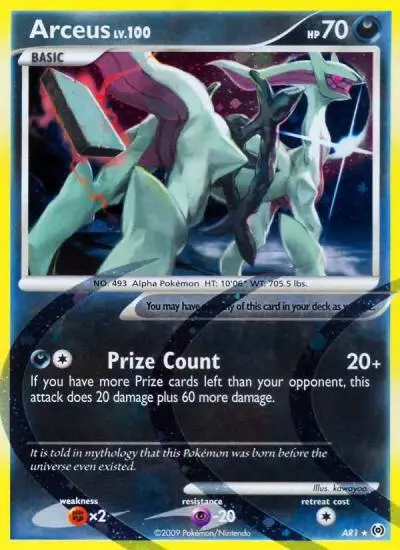 Arceus AR1/99 Arceus Pokemon card