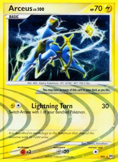 Arceus AR6/99 Arceus Pokemon card