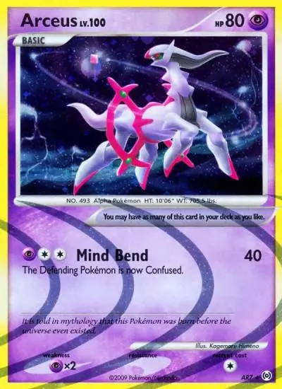 Arceus AR7/99 Arceus Pokemon card
