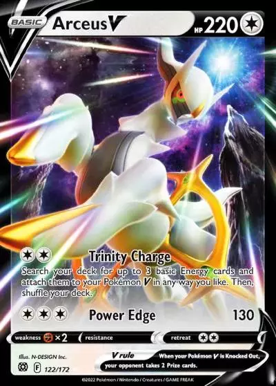 Arceus V 122/172 Brilliant Stars Pokemon card