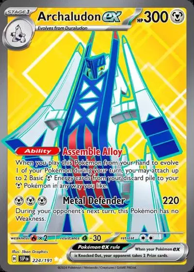 Archaludon ex 224/191 Surging Sparks Pokemon card