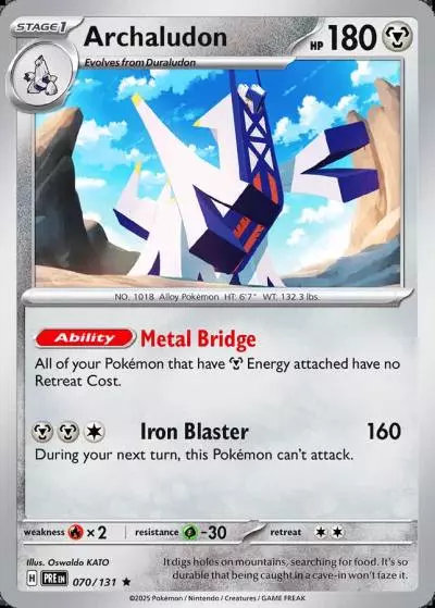 Archaludon 70/131 Prismatic Evolutions Pokemon card