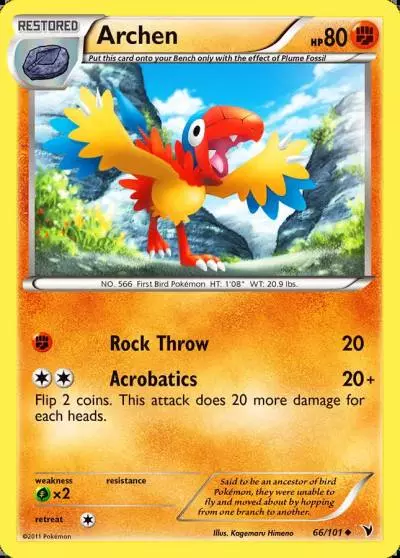 Archen 66/101 Noble Victories Pokemon card