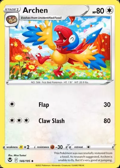 Archen 146/195 Silver Tempest Pokemon card