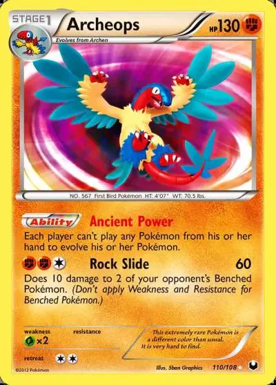 Archeops 110/108 Dark Explorers Pokemon card