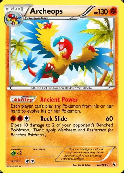Archeops 67/101 Noble Victories Pokemon card