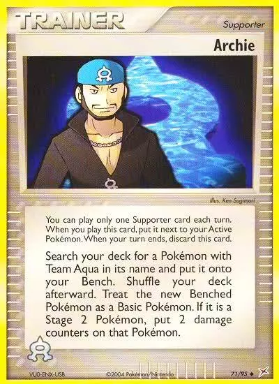 Archie 71/95 Team Magma vs Team Aqua Pokemon card