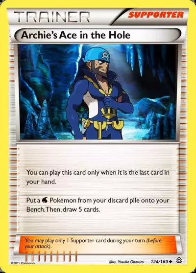 Archie's Ace in the Hole 124/160 Primal Clash Pokemon card
