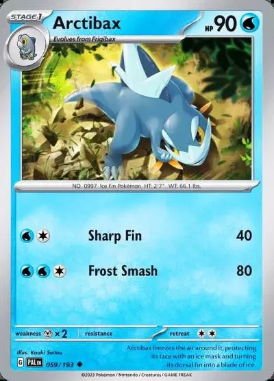 Arctibax 59/193 Paldea Evolved Pokemon card