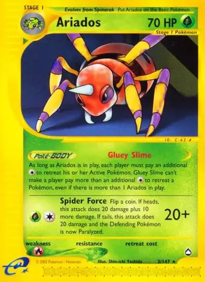 Ariados 3/147 Aquapolis Pokemon card