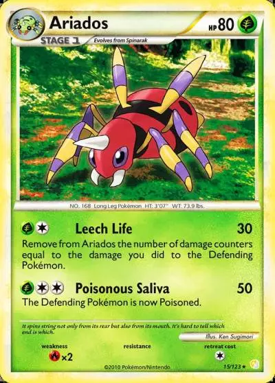 Ariados 15/123 HeartGold & SoulSilver Pokemon card