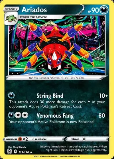 Ariados 113/196 Lost Origin Pokemon card
