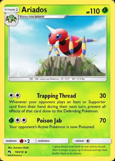 Ariados 10/214 Lost Thunder Pokemon card