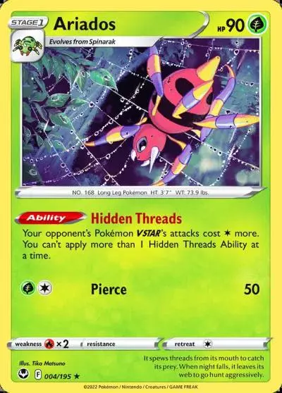 Ariados 4/195 Silver Tempest Pokemon card