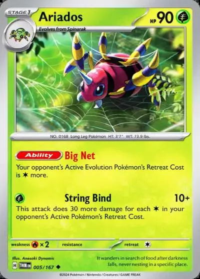 Ariados 5/167 Twilight Masquerade Pokemon card