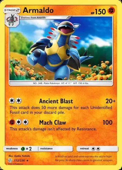 Armaldo 112/236 Cosmic Eclipse Pokemon card